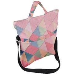 Background Geometric Triangle Fold Over Handle Tote Bag by Sarkoni