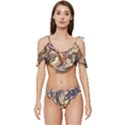 Tree Forest Woods Nature Landscape Ruffle Edge Tie Up Bikini Set	 View1