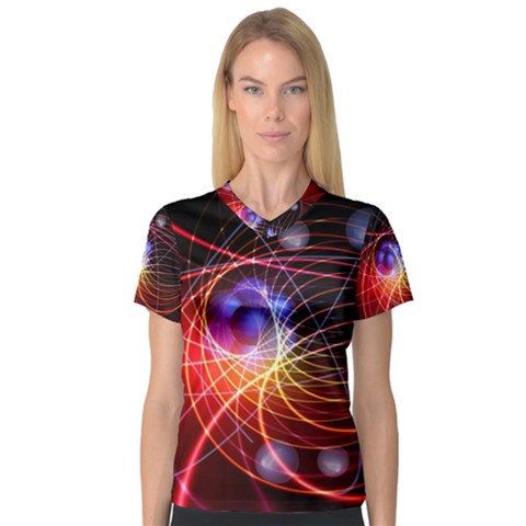 Physics Quantum Physics Particles V-neck Sport Mesh T-shirt by Sarkoni