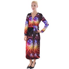 Physics Quantum Physics Particles Velvet Maxi Wrap Dress by Sarkoni