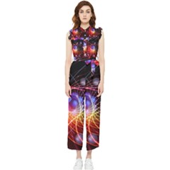 Physics Quantum Physics Particles Women s Frill Top Chiffon Jumpsuit by Sarkoni