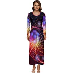 Physics Quantum Physics Particles Long Sleeve Longline Maxi Dress by Sarkoni