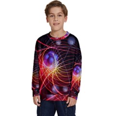 Physics Quantum Physics Particles Kids  Crewneck Sweatshirt by Sarkoni