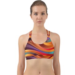 Abstract Colorful Background Wavy Back Web Sports Bra by Sarkoni