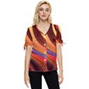 Abstract Colorful Background Wavy Bow Sleeve Button Up Top View1