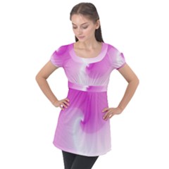 Abstract Spiral Pattern Background Puff Sleeve Tunic Top by Sarkoni