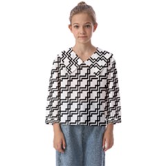 Pattern Monochrome Repeat Kids  Sailor Shirt by Apen