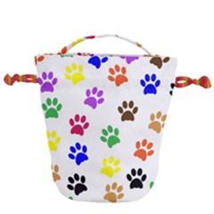 Pawprints Paw Prints Paw Animal Drawstring Bucket Bag by Apen