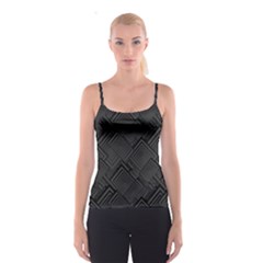 Diagonal Square Black Background Spaghetti Strap Top by Apen
