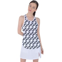 Diagonal Stripe Pattern Racer Back Mesh Tank Top by Apen