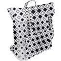 Square Diagonal Pattern Monochrome Buckle Up Backpack View2