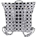 Square Diagonal Pattern Monochrome Buckle Up Backpack View3
