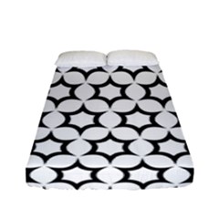 Pattern Star Repeating Black White Fitted Sheet (full/ Double Size) by Apen