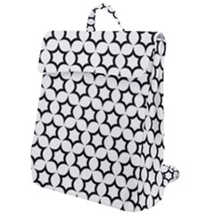 Pattern Star Repeating Black White Flap Top Backpack by Apen