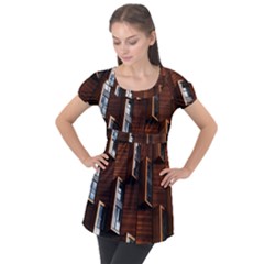 Abstract Architecture Building Business Puff Sleeve Tunic Top by Amaryn4rt