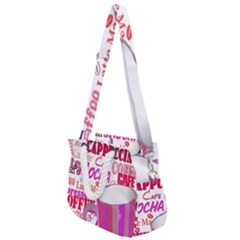 Coffee Cup Lettering Coffee Cup Rope Handles Shoulder Strap Bag by Amaryn4rt
