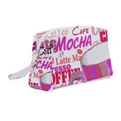 Coffee Cup Lettering Coffee Cup Wristlet Pouch Bag (medium) by Amaryn4rt
