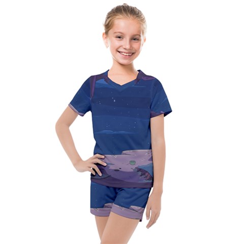 Cartoon Character Wallpapper Adventure Time Beauty In Nature Kids  Mesh T-shirt And Shorts Set by Sarkoni