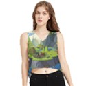 Cartoon Network Mountains Landscapes Seas Illustrations Adventure Time Rivers V-Neck Cropped Tank Top View1