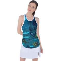 Waterfalls Wallpaper Adventure Time Racer Back Mesh Tank Top by Sarkoni