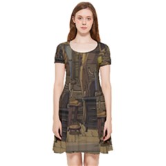 Adventure Time Finn The Human Jake The Dog Inside Out Cap Sleeve Dress by Sarkoni