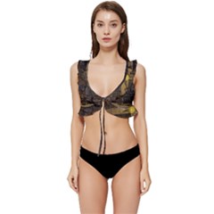 Adventure Time Finn The Human Jake The Dog Low Cut Ruffle Edge Bikini Top by Sarkoni