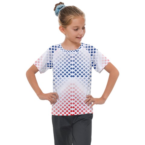 Dots Pointillism Abstract Chevron Kids  Mesh Piece T-shirt by Pakjumat