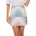 Dots Pointillism Abstract Chevron Mini Front Wrap Skirt View1