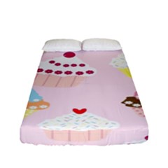 Cupcakes Wallpaper Paper Background Fitted Sheet (full/ Double Size) by Apen