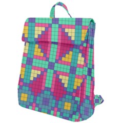 Checkerboard Squares Abstract Texture Patterns Flap Top Backpack by Apen