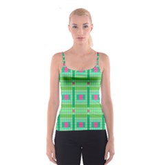 Checkerboard Squares Abstract Spaghetti Strap Top by Apen