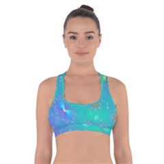Non Seamless Pattern Blues Bright Cross Back Sports Bra by Dutashop