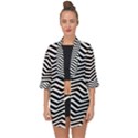 Zigzag Chevron Pattern Open Front Chiffon Kimono View1