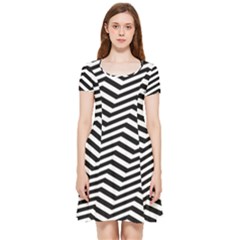 Zigzag Chevron Pattern Inside Out Cap Sleeve Dress by Dutashop