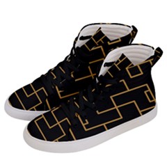 Brown Abstract Men s Hi-top Skate Sneakers by helloshirt