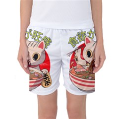 Ramen Cat Noodles Cute Japanes Women s Basketball Shorts by Modalart