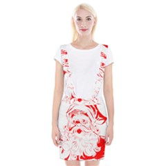 Santa Claus Red Christmas Braces Suspender Skirt by Modalart