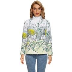 Thistle Alpine Flower Flower Plant Women s Puffer Bubble Jacket Coat by Modalart