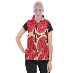 Watermelon Fruit Green Red Women s Button Up Vest by Bedest