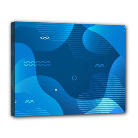 Abstract Classic Blue Background Canvas 14  X 11  (stretched) by Ndabl3x