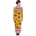 Pizza Table Pepperoni Sausage Turtleneck Maxi Dress View2