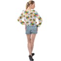 Celebrate Pattern Colorful Design Banded Bottom Chiffon Top View2