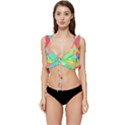 Low Poly Triangles Low Cut Ruffle Edge Bikini Top View1