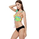 Low Poly Triangles Low Cut Ruffle Edge Bikini Top View2
