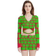 Keyboard Keys Computer Input Pc Velvet Wrap Crop Top And Shorts Set by Ravend