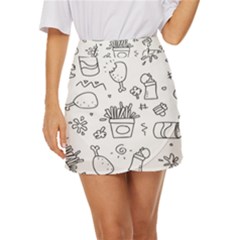 Set Chalk Out Scribble Collection Mini Front Wrap Skirt by Ravend