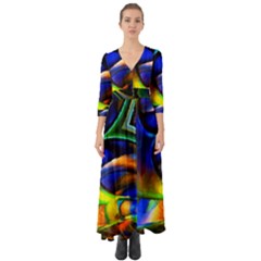 Light Texture Abstract Background Button Up Boho Maxi Dress by Amaryn4rt