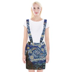 Mosaic Art Vincent Van Gogh Starry Night Braces Suspender Skirt by Modalart
