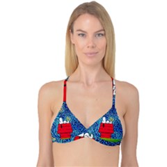 Cartoon Dog Starry Night Van Gogh Parody Reversible Tri Bikini Top by Modalart