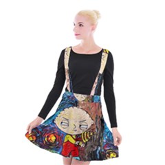 Cartoon Starry Night Vincent Van Gogh Suspender Skater Skirt by Modalart
